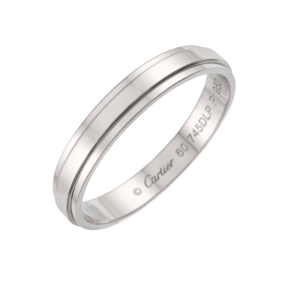 Cartier d Amour Ring #60, 3.5mm wide, Platinum.